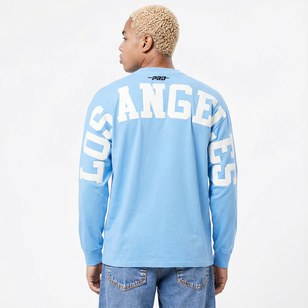 MLB LOS ANGELES DODGERS WINGSPAN MEN'S DROP SHOULDER LS TEE V2 (UNIVERSITY BLUE)