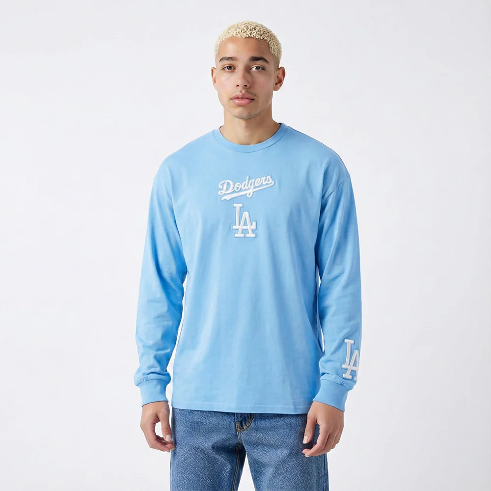 MLB LOS ANGELES DODGERS WINGSPAN MEN'S DROP SHOULDER LS TEE V2 (UNIVERSITY BLUE) - Image 2