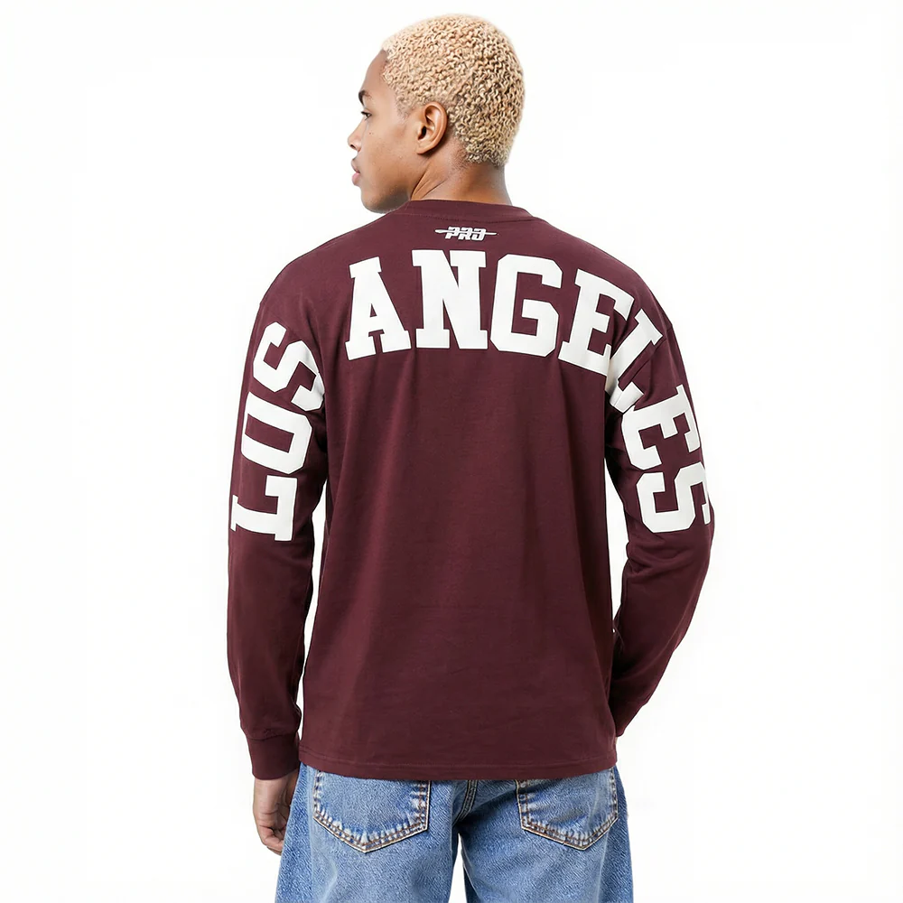 MLB LOS ANGELES DODGERS WINGSPAN MEN'S DROP SHOULDER LS TEE V2 (WINE)