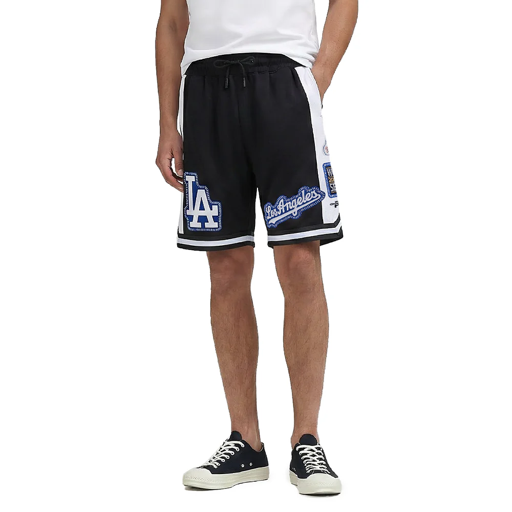 MLB LOS ANGELES DODGERS DIY PICK STITCH MEN'S DOUBLE KNIT 2.0 SHORT (BLACK)
