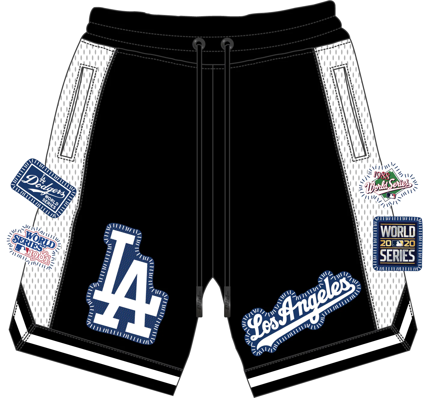 MLB LOS ANGELES DODGERS DIY PICK STITCH MEN'S DOUBLE KNIT 2.0 SHORT (BLACK) - Image 15