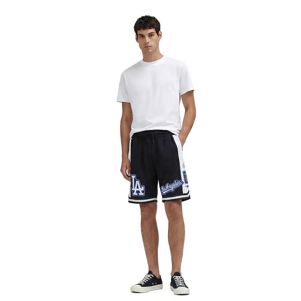 MLB LOS ANGELES DODGERS DIY PICK STITCH MEN'S DOUBLE KNIT 2.0 SHORT (BLACK) - Image 3