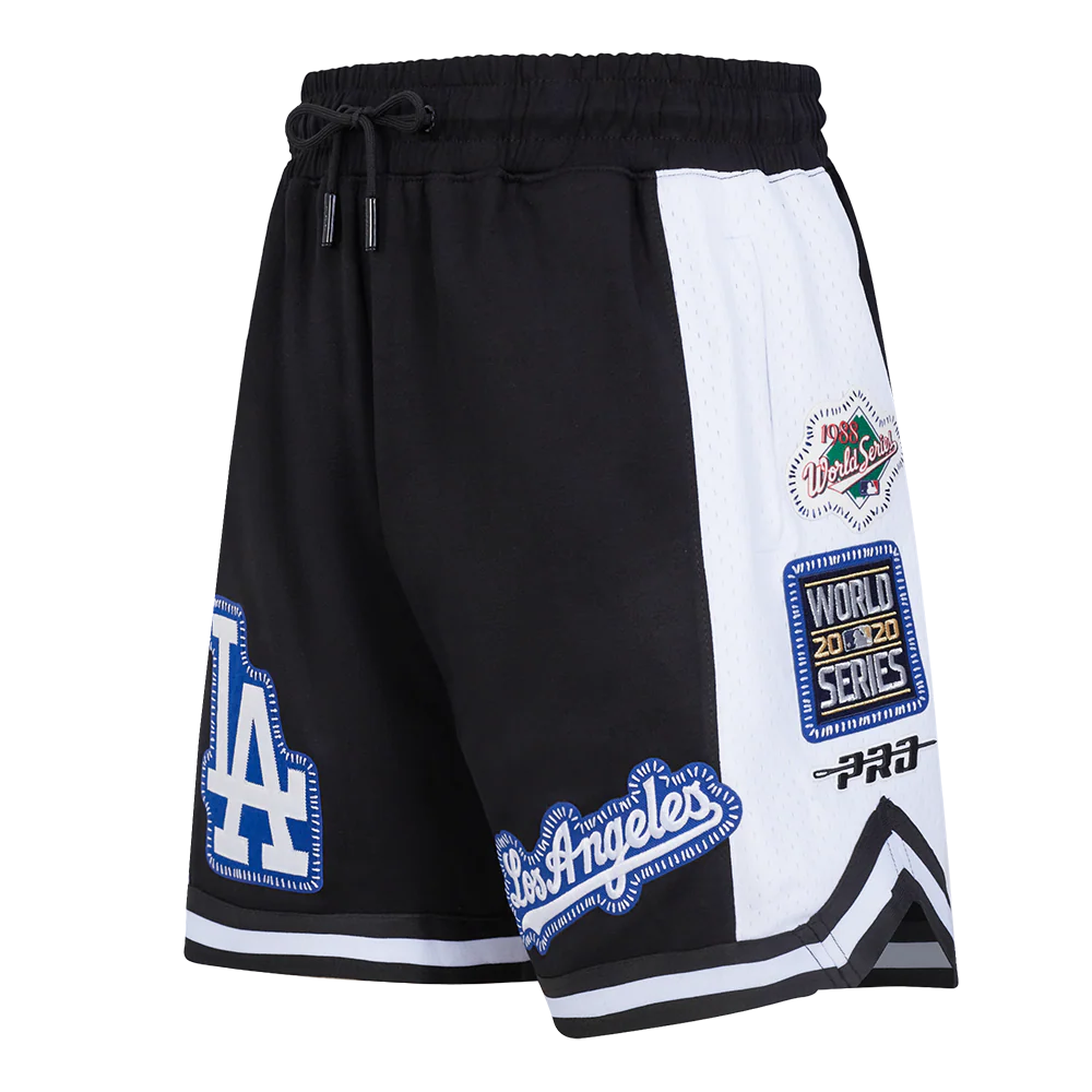MLB LOS ANGELES DODGERS DIY PICK STITCH MEN'S DOUBLE KNIT 2.0 SHORT (BLACK) - Image 4