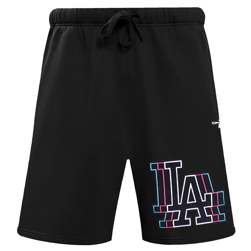 MLB LOS ANGELES DODGERS ECHO LOGO MEN'S FLEECE SHORT (BLACK) - Image 2