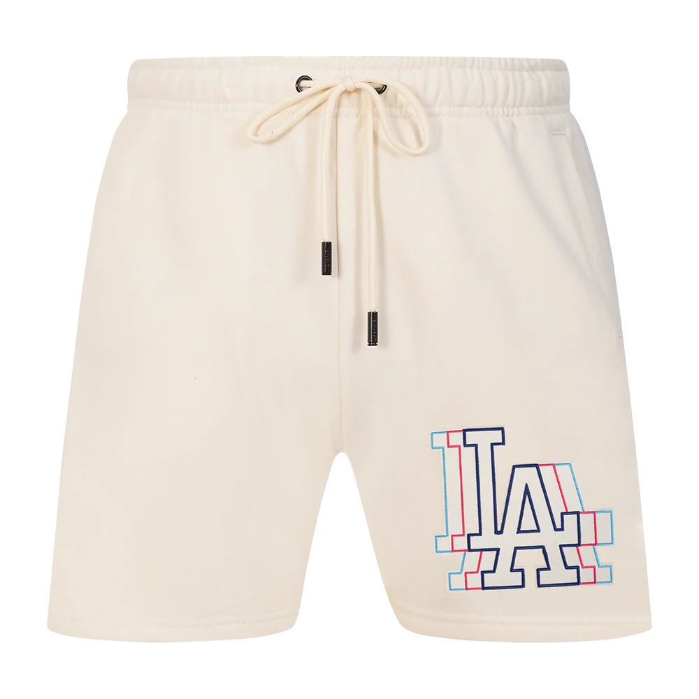 MLB LOS ANGELES DODGERS ECHO LOGO MEN'S FLEECE SHORT (EGGSHELL) - Image 2