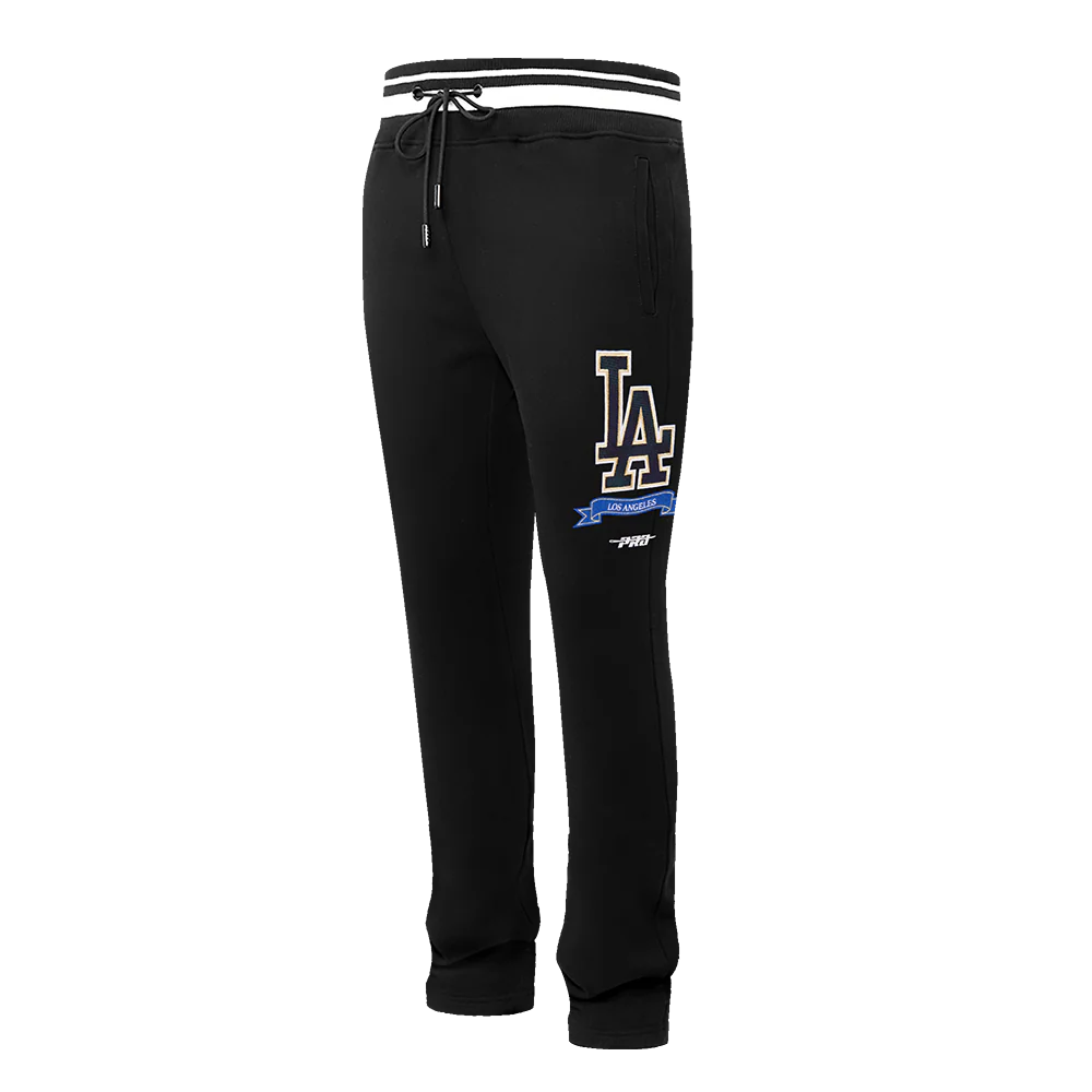 MLB LOS ANGELES DODGERS PRO PREP M RIB FLC SWEATPANT (BLACK) - Image 4