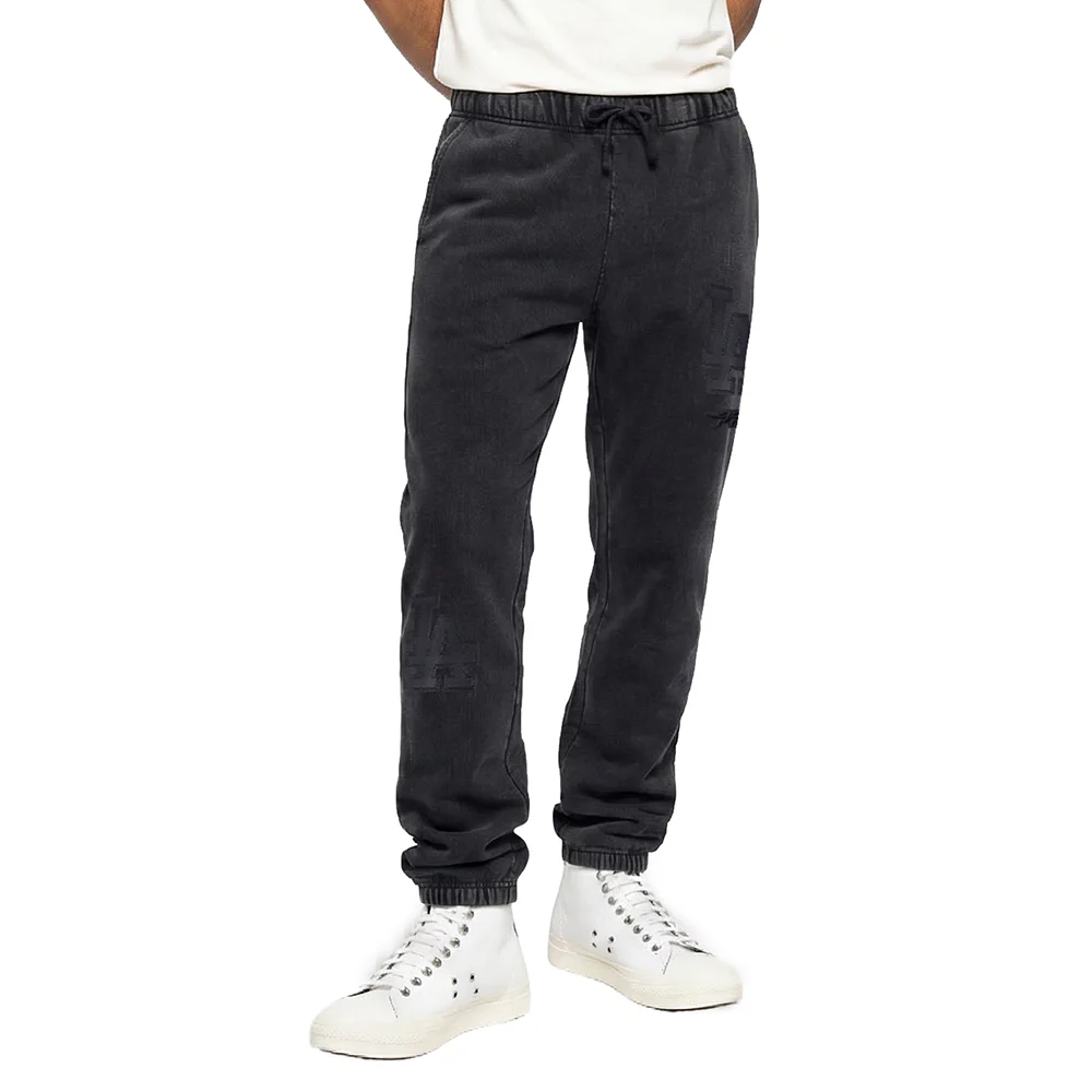MLB LOS ANGELES DODGERS WASHED VANGUARD MEN'S ENZYME WASH RELAXED FT (WASHED BLACK) - Image 2
