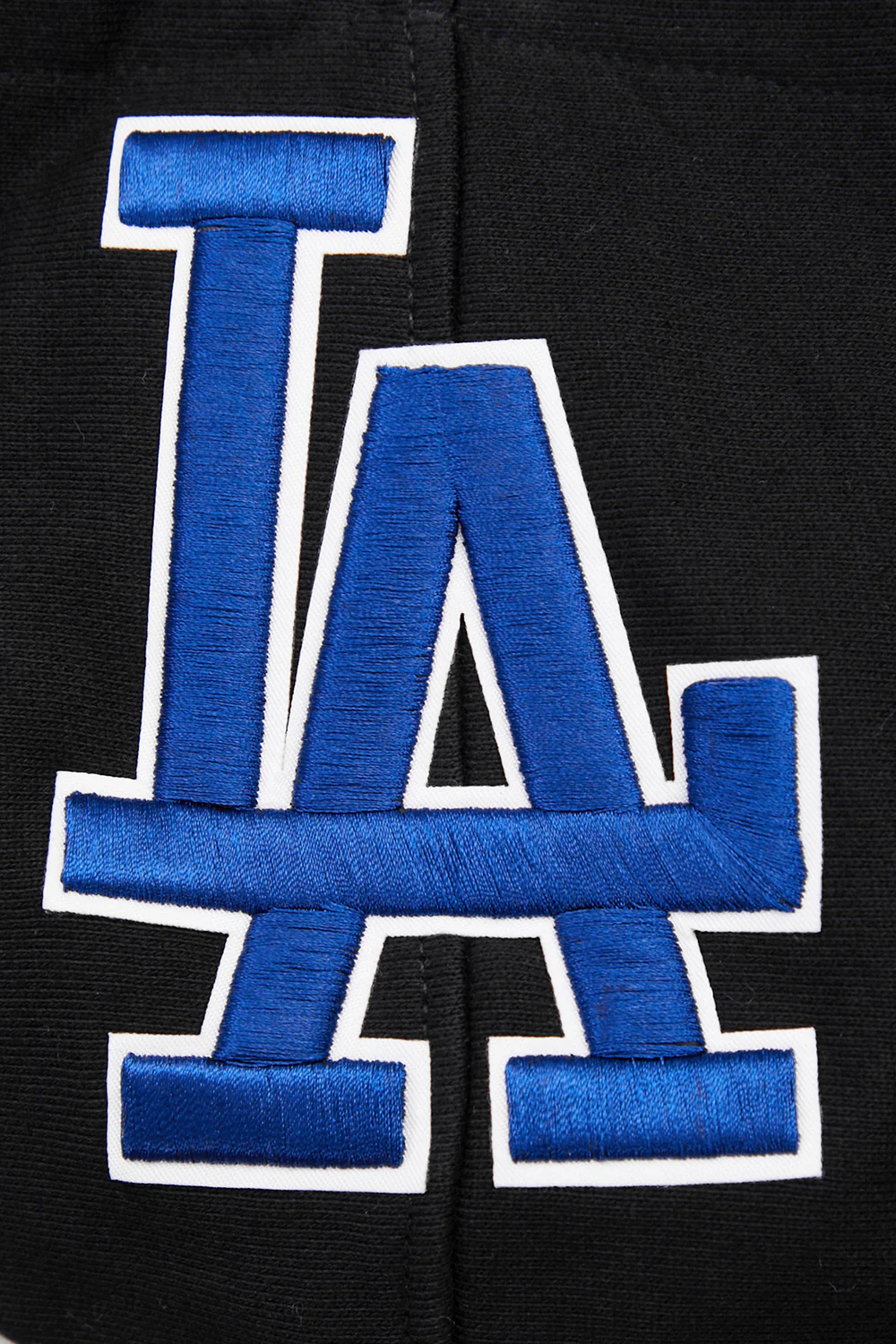 MLB LOS ANGELES DODGERS SCRIPT TAIL MEN'S RIB FLEECE PULLOVER HOODIE (BLACK/DODGER BLUE) - Image 8