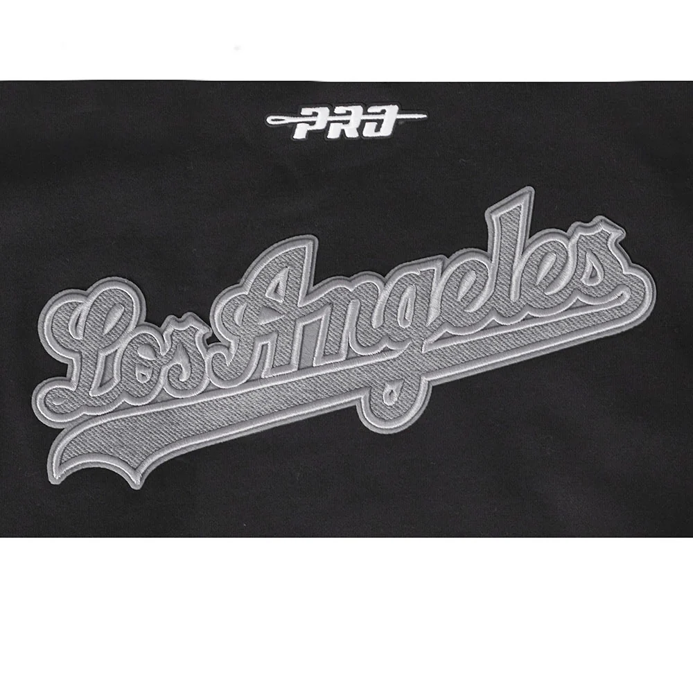 MLB LOS ANGELES DODGERS REVERSE FRENCH TERRY MEN'S DROP SHOULDER FLC PO HOODIE (BLACK) - Image 13
