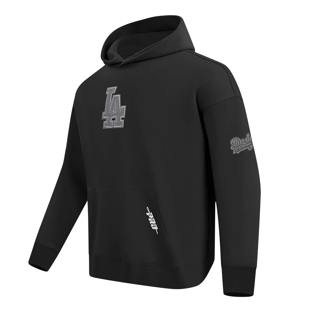 MLB LOS ANGELES DODGERS REVERSE FRENCH TERRY MEN'S DROP SHOULDER FLC PO HOODIE (BLACK) - Image 6