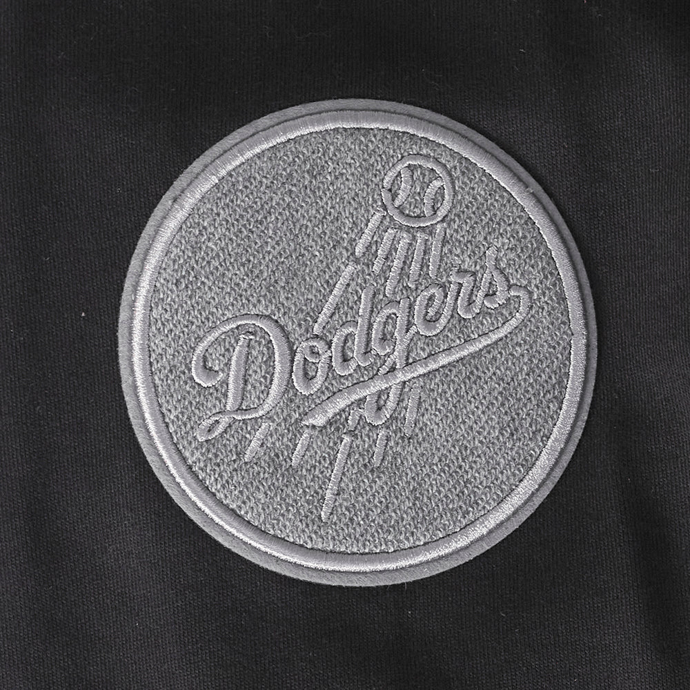 MLB LOS ANGELES DODGERS REVERSE FRENCH TERRY MEN'S DROP SHOULDER FLC PO HOODIE (BLACK) - Image 9
