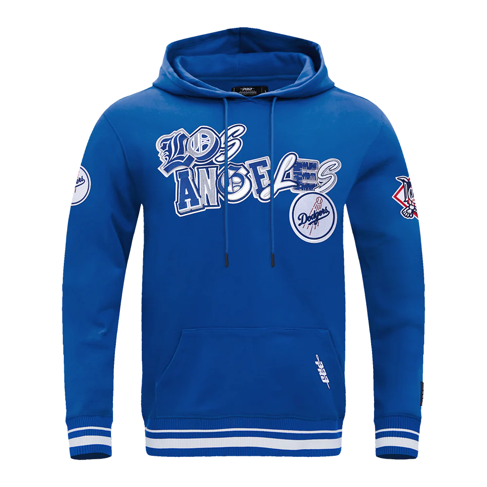 MLB LOS ANGELES DODGERS CITY RANSOM MEN'S RIB FLEECE PULLOVER HOODIE (DODGER BLUE)