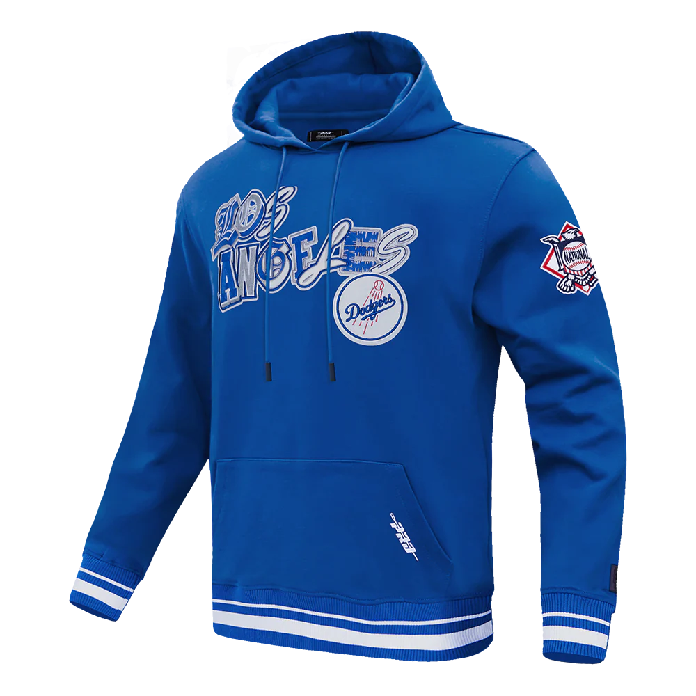 MLB LOS ANGELES DODGERS CITY RANSOM MEN'S RIB FLEECE PULLOVER HOODIE (DODGER BLUE) - Image 2