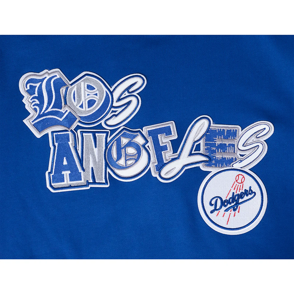 MLB LOS ANGELES DODGERS CITY RANSOM MEN'S RIB FLEECE PULLOVER HOODIE (DODGER BLUE) - Image 7