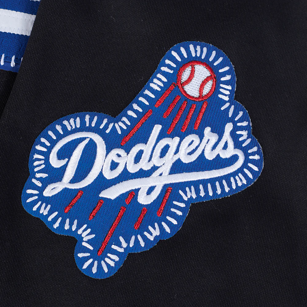 MLB LOS ANGELES DODGERS DIY PICK STITCH MEN'S DOUBLE KNIT PULLOVER HOODIE (BLACK) - Image 8