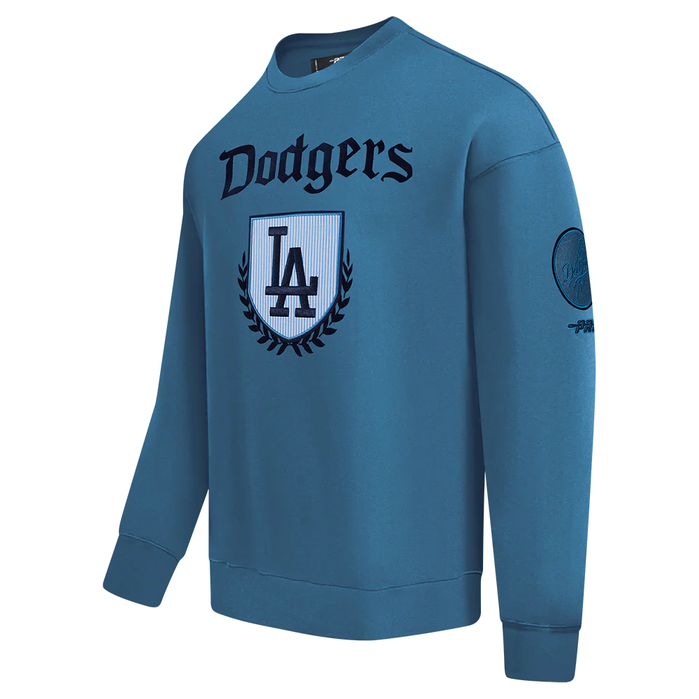 MLB LOS ANGELES DODGERS COUNTRY CLUB MEN'S DROP SHOULDER FLEECE CREWNECK (STEEL BLUE) - Image 2