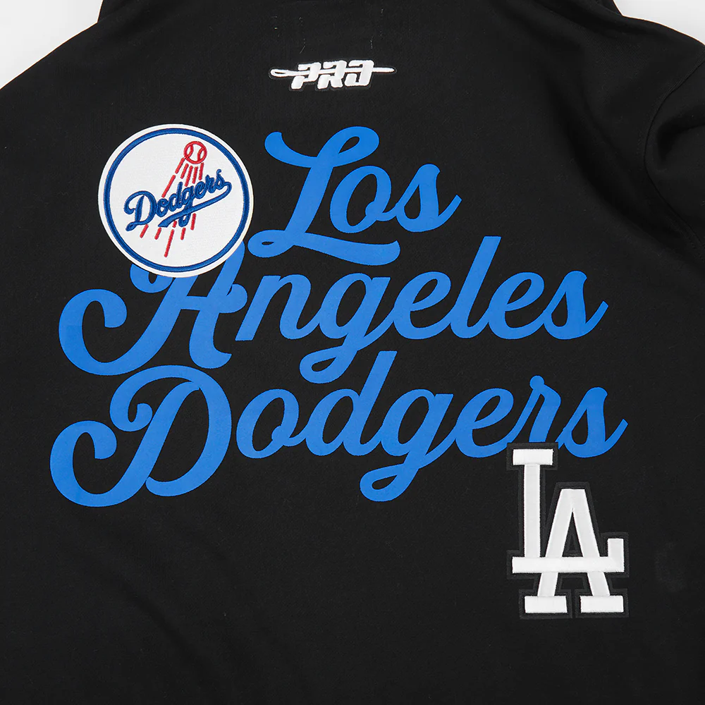 MLB LOS ANGELES DODGERS SOUVENIR MEN'S FLEECE PULLOVER HOODIE (BLACK) - Image 9