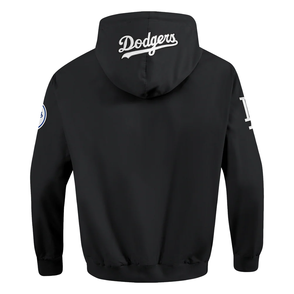 MLB LOS ANGELES DODGERS CLASSIC WIND SUIT MEN'S WOVEN FULL ZIP PULLOVER HOODIE (BLACK) - Image 3