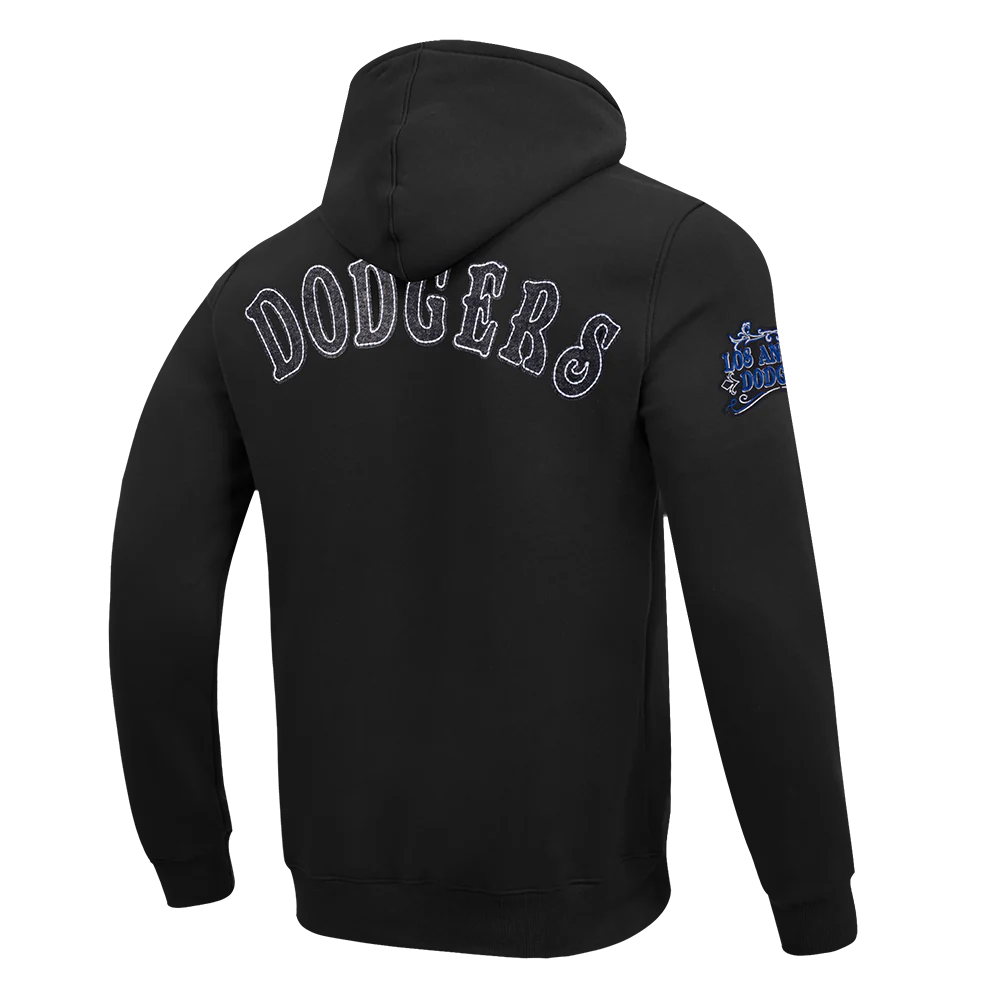 MLB LOS ANGELES DODGERS REBEL ATHLETICS MEN'S FLC PO HOODIE (BLACK) - Image 4