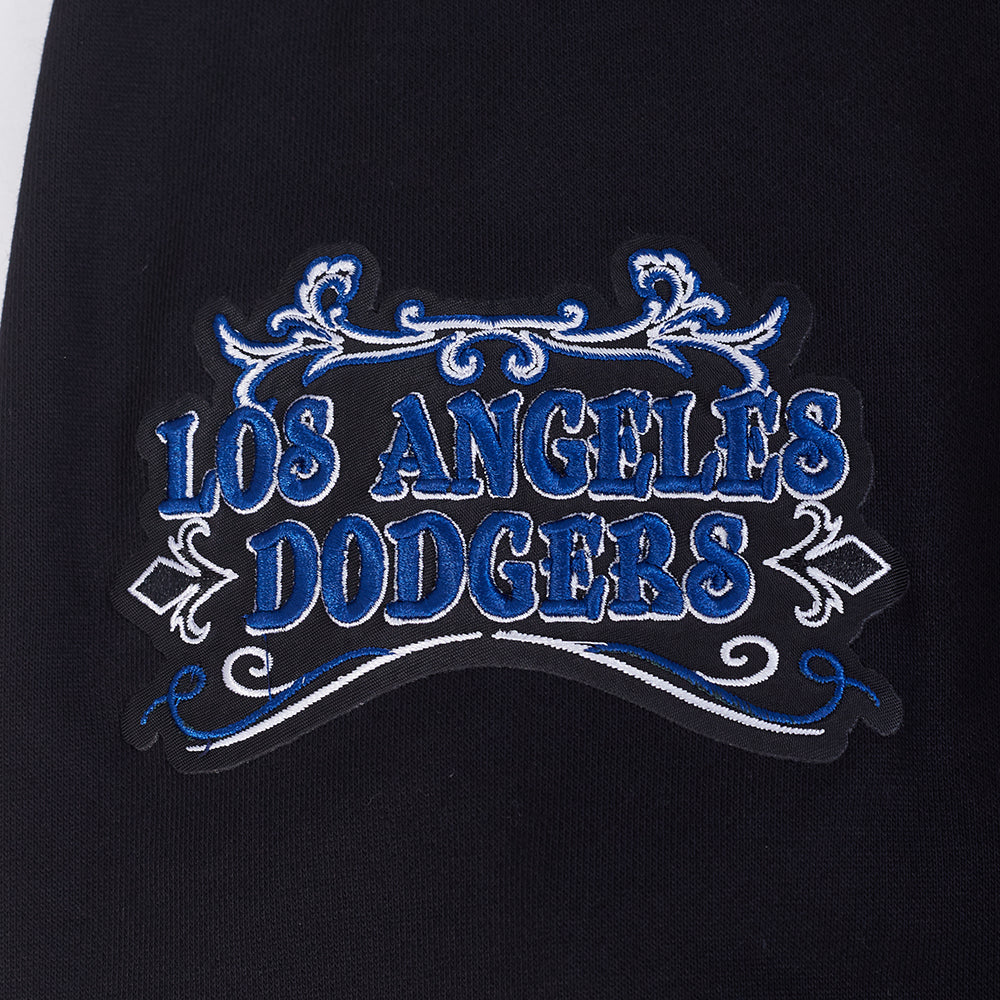 MLB LOS ANGELES DODGERS REBEL ATHLETICS MEN'S FLC PO HOODIE (BLACK) - Image 6