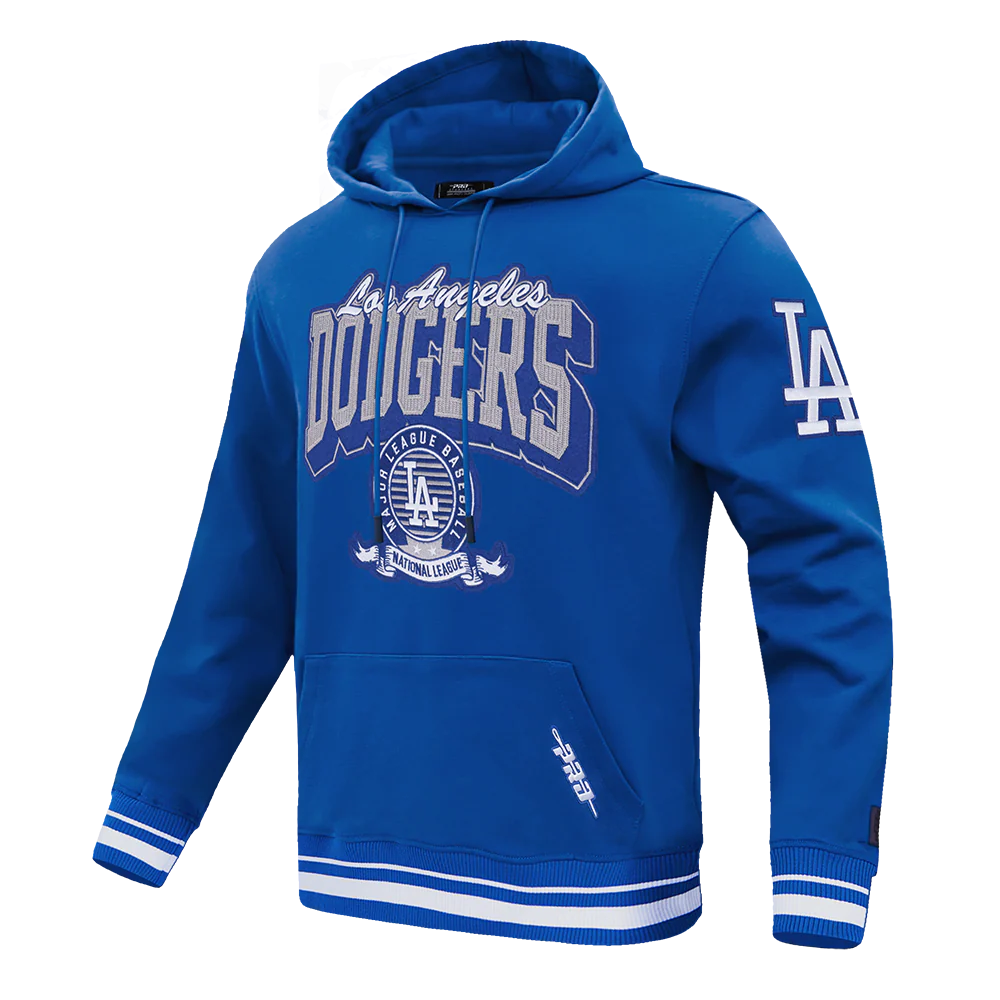 MLB LOS ANGELES DODGERS TEAM BADGE MEN'S RIB PO HOODIE (DODGER BLUE) - Image 2