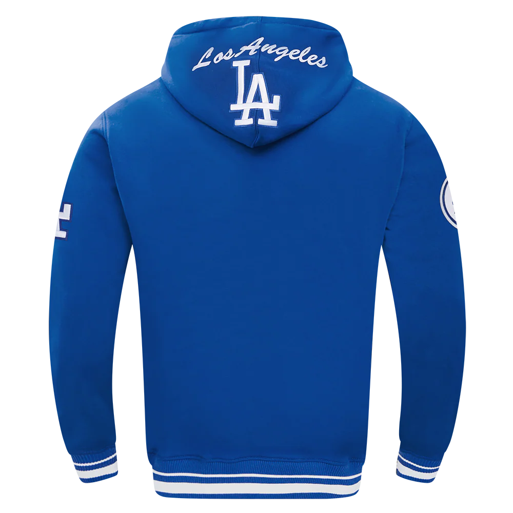MLB LOS ANGELES DODGERS TEAM BADGE MEN'S RIB PO HOODIE (DODGER BLUE) - Image 3