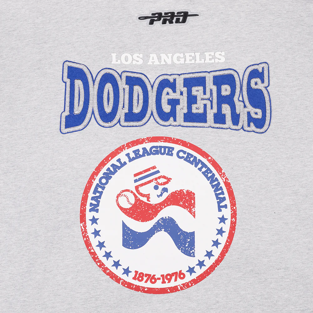 MLB LOS ANGELES DODGERS DAY ONE MEN'S PULL OVER HOODIE (HEATHER GREY/ROYAL) - Image 8