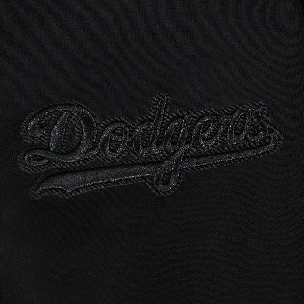 MLB LOS ANGELES DODGERS BLACKOUT MEN'S DROP SHOULDER FLC PO HOODIE (BLACK) - Image 5