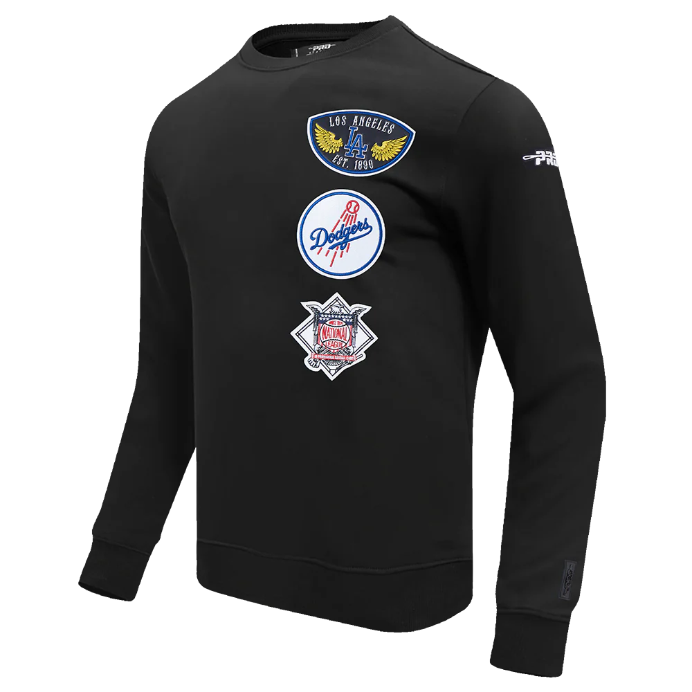 MLB LOS ANGELES DODGERS BORN FOR SPORT MEN'S FLC CREWNECK (BLACK) - Image 4