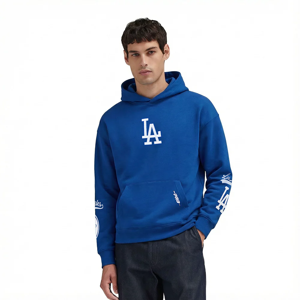 MLB LOS ANGELES DODGERS LIVING LARGE MEN'S DROP SHOULDER FLC PO HOOD (DODGER BLUE)