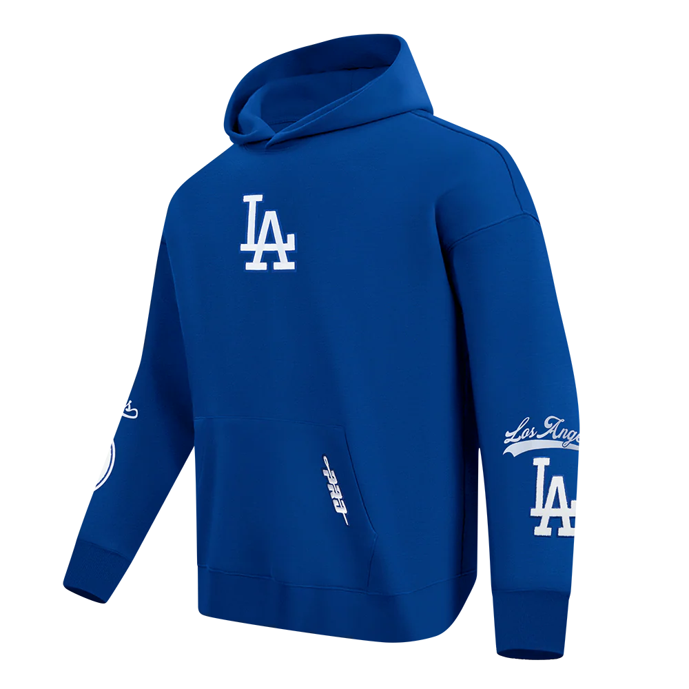 MLB LOS ANGELES DODGERS LIVING LARGE MEN'S DROP SHOULDER FLC PO HOOD (DODGER BLUE) - Image 3