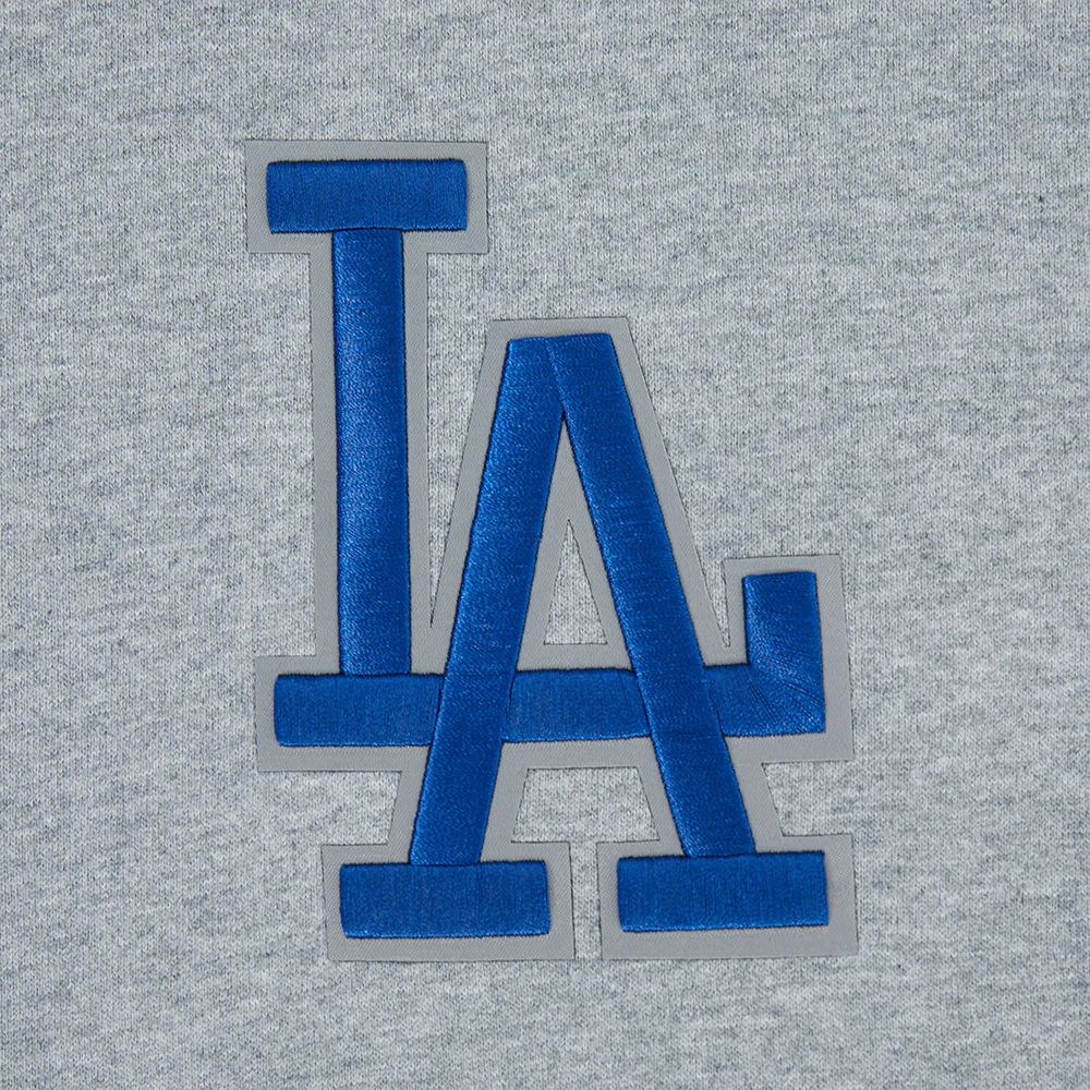 MLB LOS ANGELES DODGERS LIVING LARGE MEN'S DROP SHOULDER FLC PO HOODIE (DARK HEATHER GRAY) - Image 6