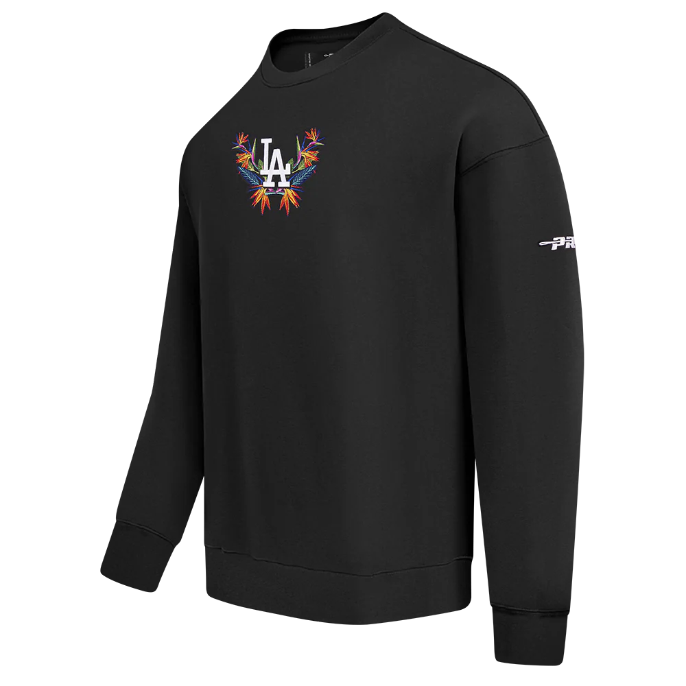 MLB LOS ANGELES DODGERS PARADISE MEN'S CREWNECK SWEATSHIRT (BLACK) - Image 3