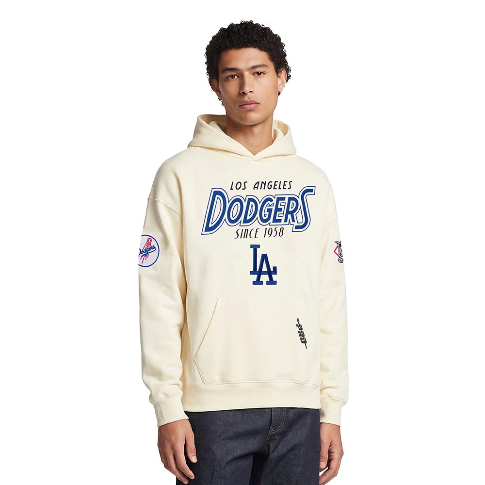 MLB LOS ANGELES DODGERS PARADISE MEN'S PULL OVER HOODIE (EGGSHELL)