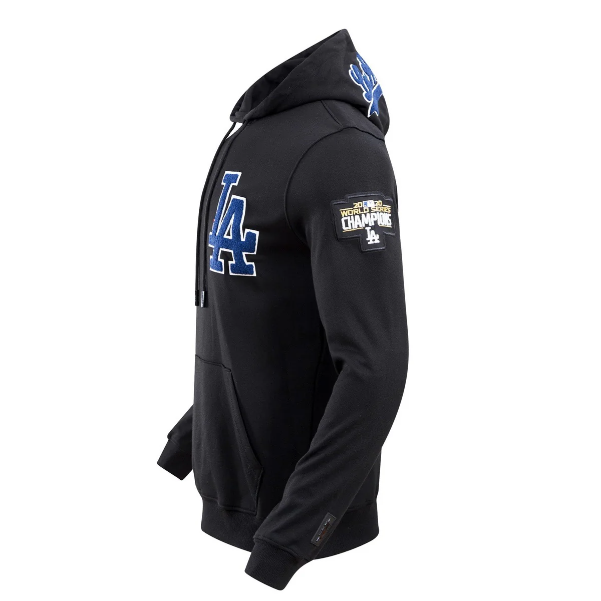 MLB LOS ANGELES DODGERS CLASSIC CHENILLE MEN'S PULLOVER HOODIE (BLACK) - Image 5