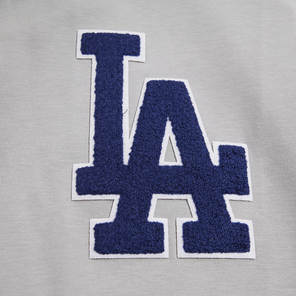 MLB LOS ANGELES DODGERS CLASSIC CHENILLE MEN'S PULLOVER HOODIE (GRAY) - Image 5