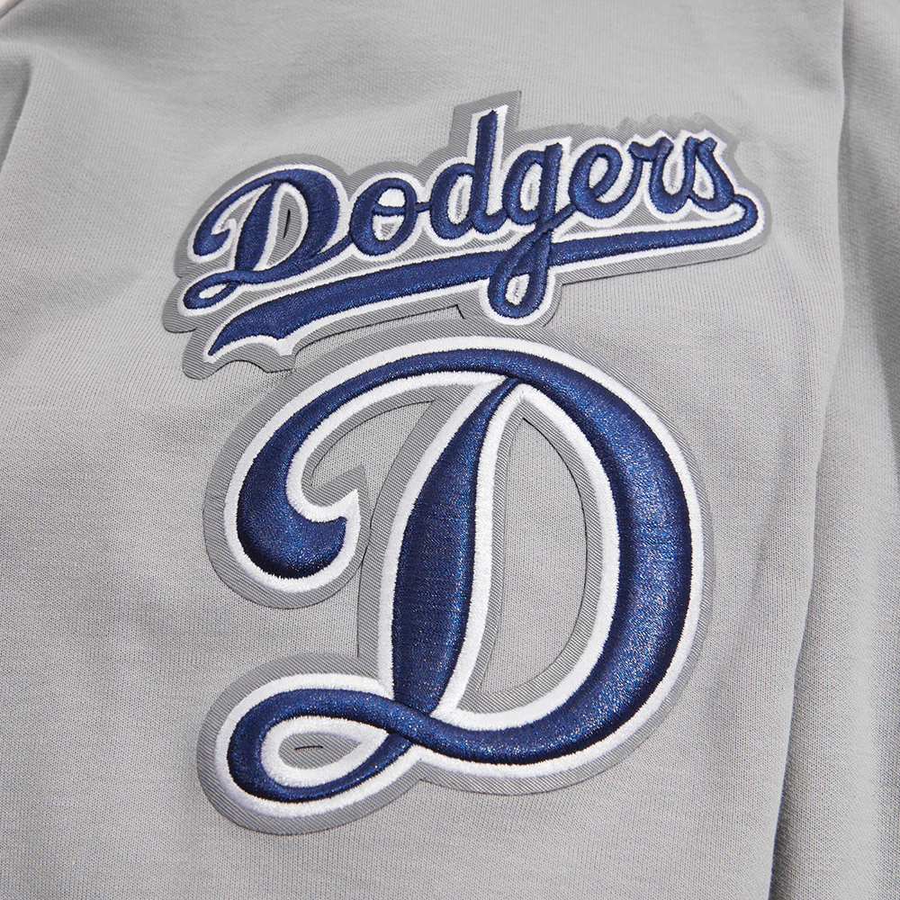 MLB LOS ANGELES DODGERS CLASSIC CHENILLE MEN'S PULLOVER HOODIE (GRAY) - Image 6