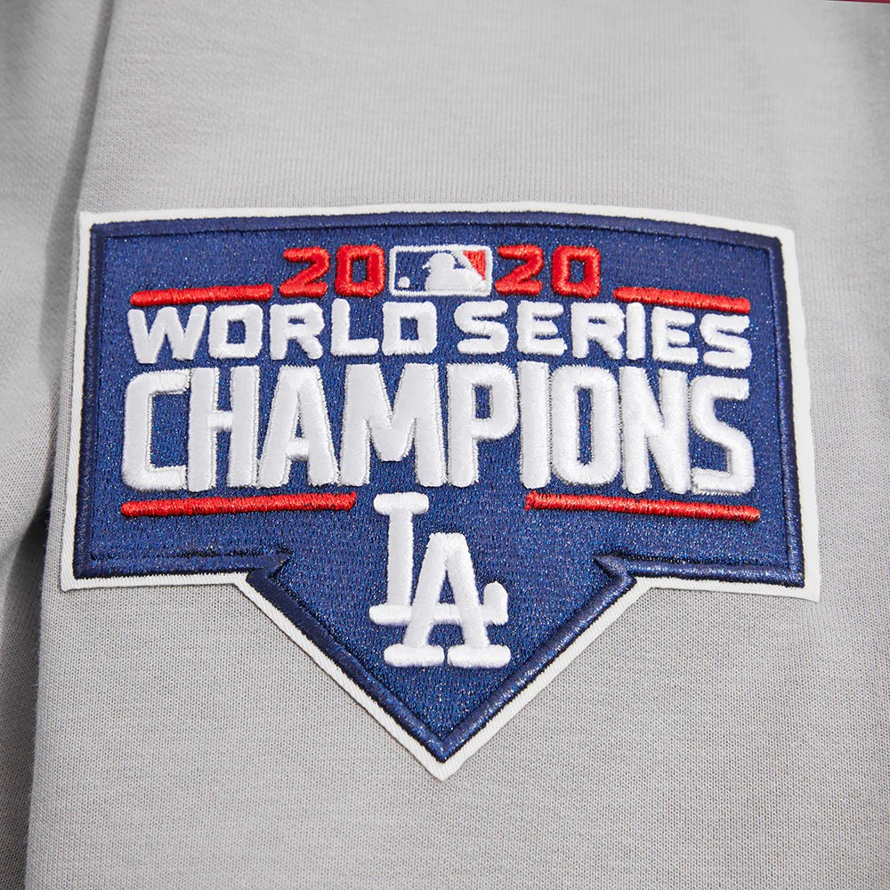MLB LOS ANGELES DODGERS CLASSIC CHENILLE MEN'S PULLOVER HOODIE (GRAY) - Image 7