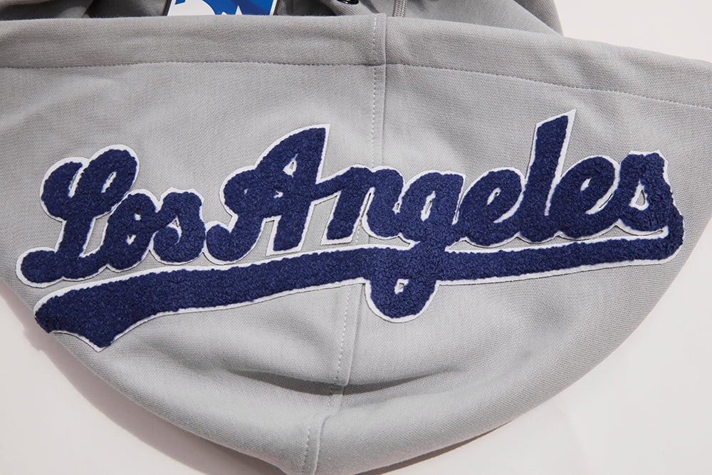 MLB LOS ANGELES DODGERS CLASSIC CHENILLE MEN'S PULLOVER HOODIE (GRAY) - Image 8