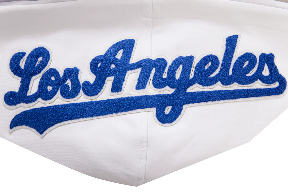 MLB LOS ANGELES DODGERS CLASSIC CHENILLE MEN'S PULLOVER HOODIE (WHITE) - Image 5