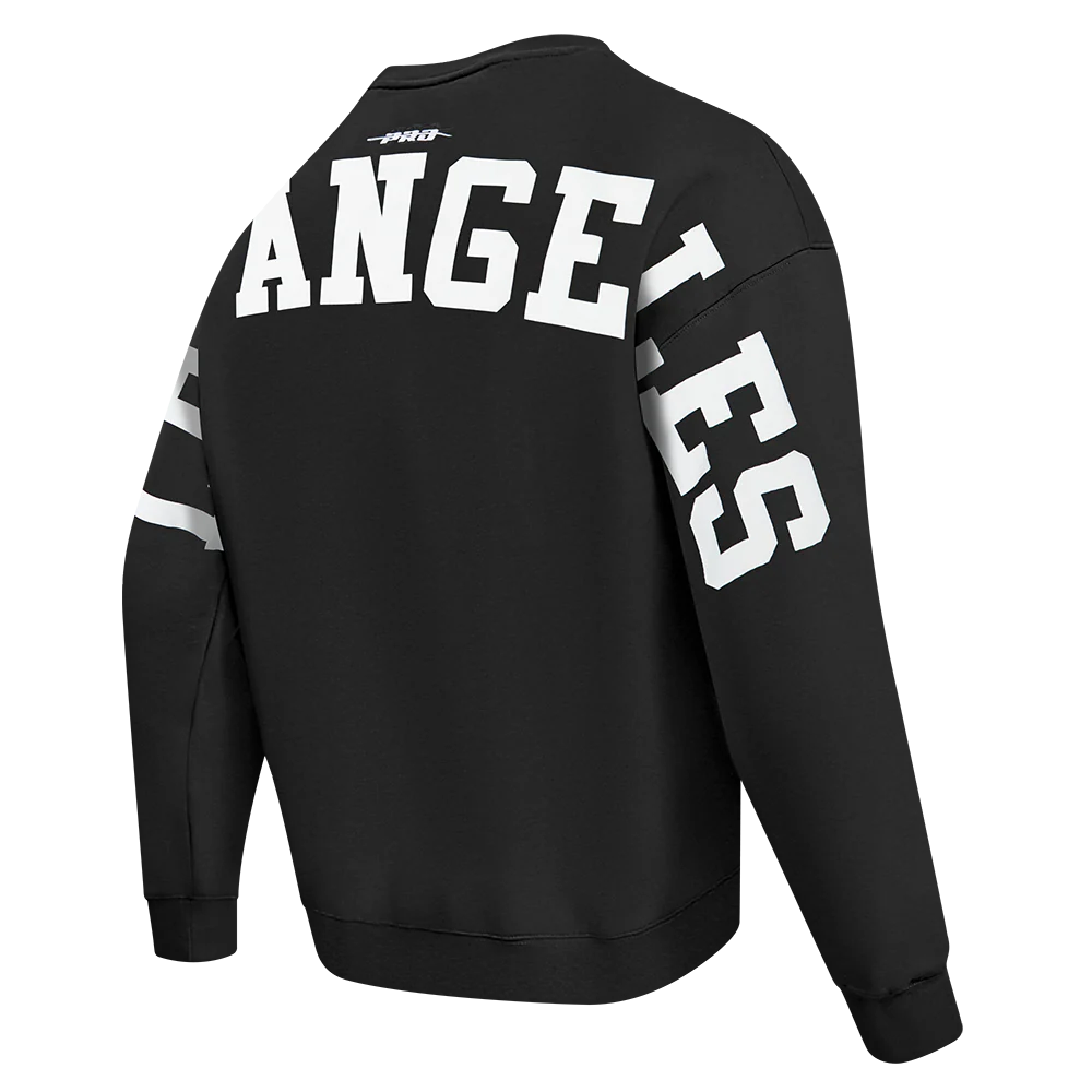 MLB LOS ANGELES DODGERS WINGSPAN MEN'S DROP SHOULDER FLC CREWNECK (BLACK) - Image 4