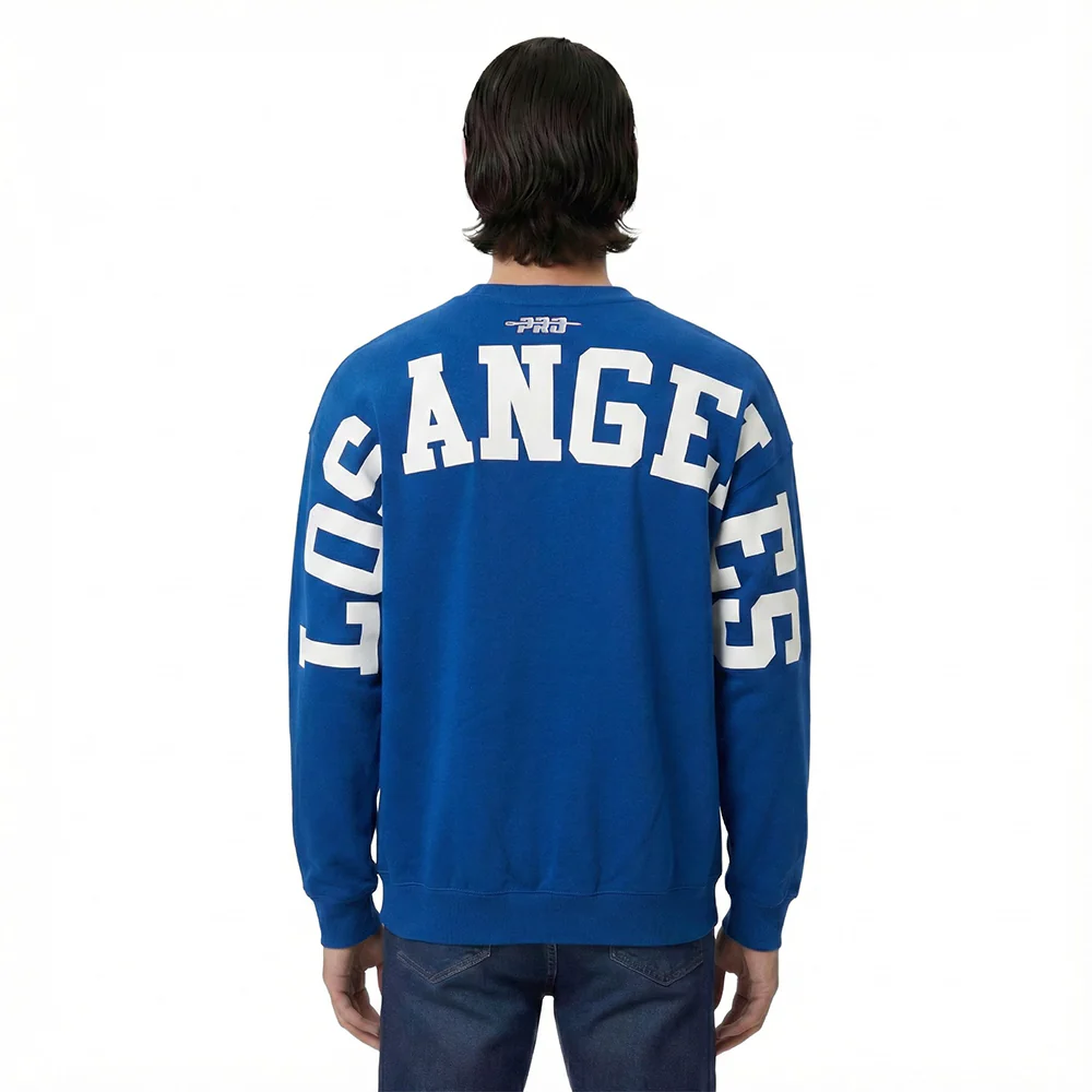 MLB LOS ANGELES DODGERS WINGSPAN MEN'S DROP SHOULDER FLC CREWNECK (DODGER BLUE)