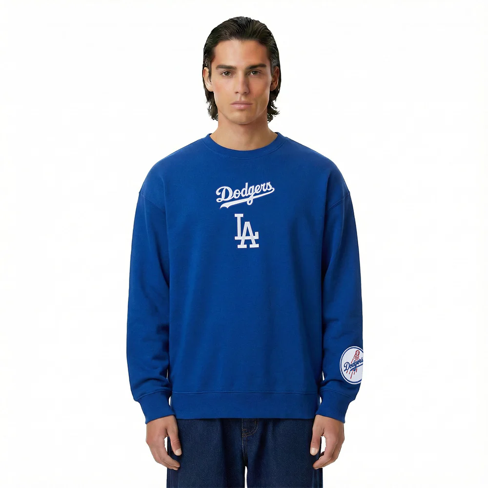 MLB LOS ANGELES DODGERS WINGSPAN MEN'S DROP SHOULDER FLC CREWNECK (DODGER BLUE) - Image 2