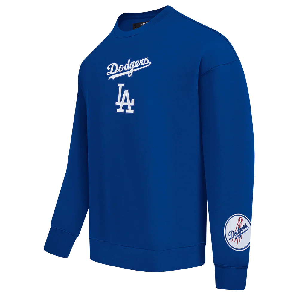 MLB LOS ANGELES DODGERS WINGSPAN MEN'S DROP SHOULDER FLC CREWNECK (DODGER BLUE) - Image 3