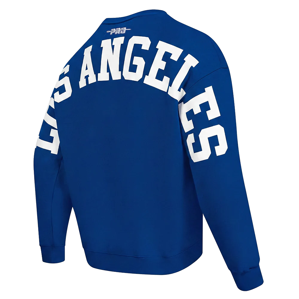 MLB LOS ANGELES DODGERS WINGSPAN MEN'S DROP SHOULDER FLC CREWNECK (DODGER BLUE) - Image 4