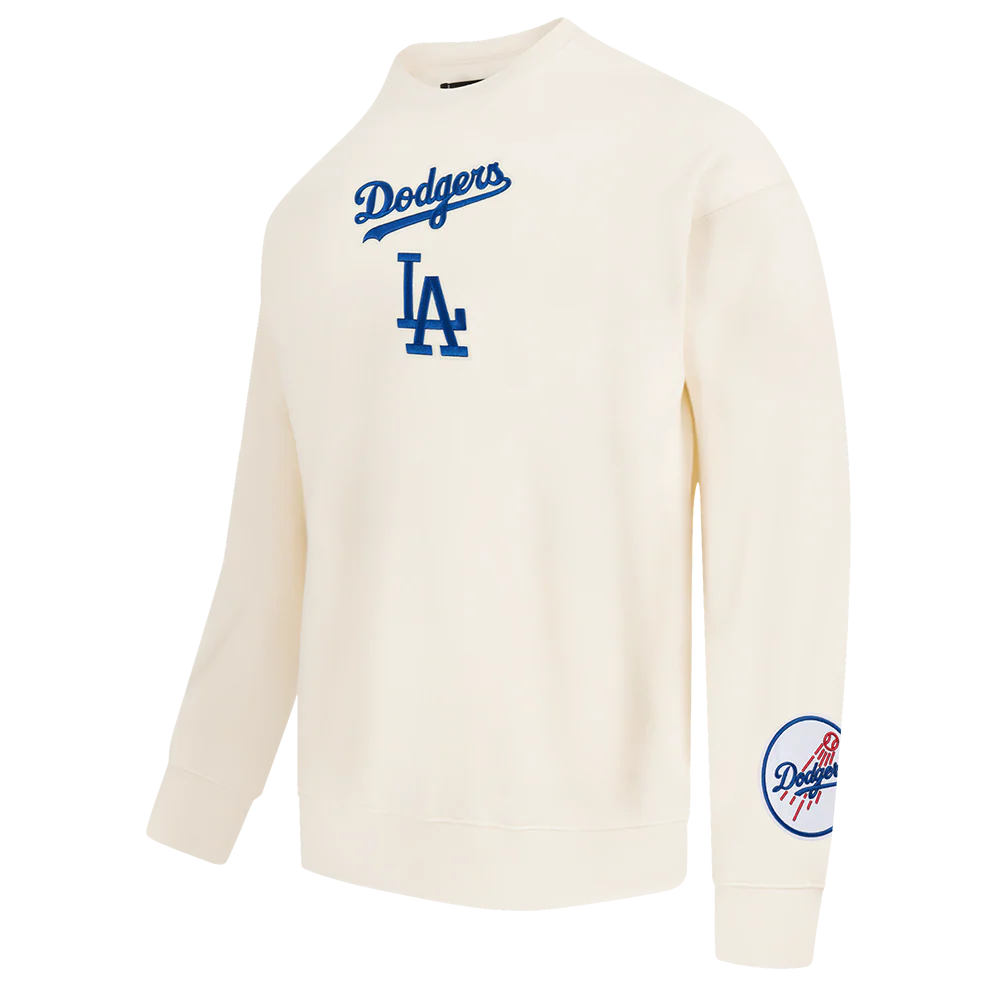 MLB LOS ANGELES DODGERS WINGSPAN MEN'S DROP SHOULDER FLC CREWNECK (EGGSHELL) - Image 5