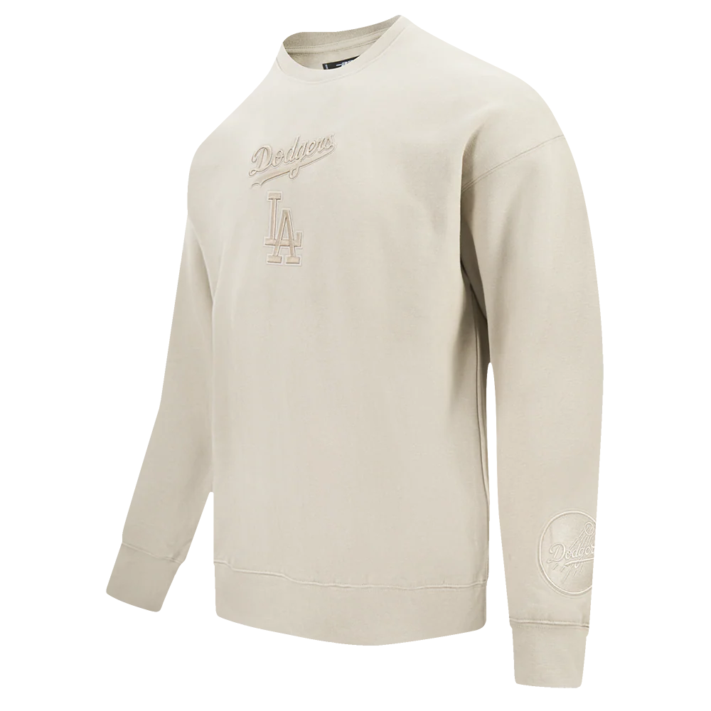 MLB LOS ANGELES DODGERS WINGSPAN MEN'S DROP SHOULDER FLC CREWNECK (TAUPE) - Image 3