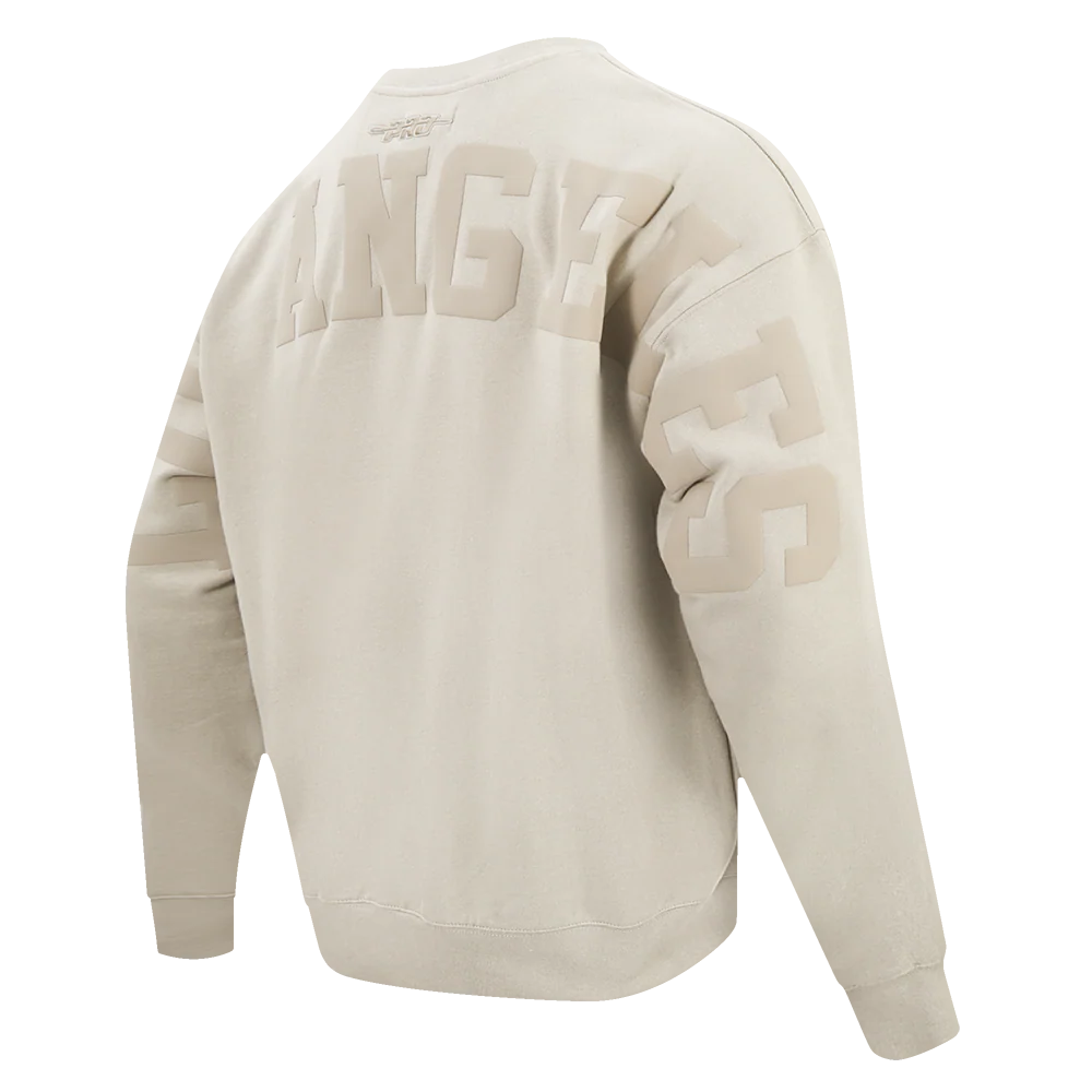 MLB LOS ANGELES DODGERS WINGSPAN MEN'S DROP SHOULDER FLC CREWNECK (TAUPE) - Image 4