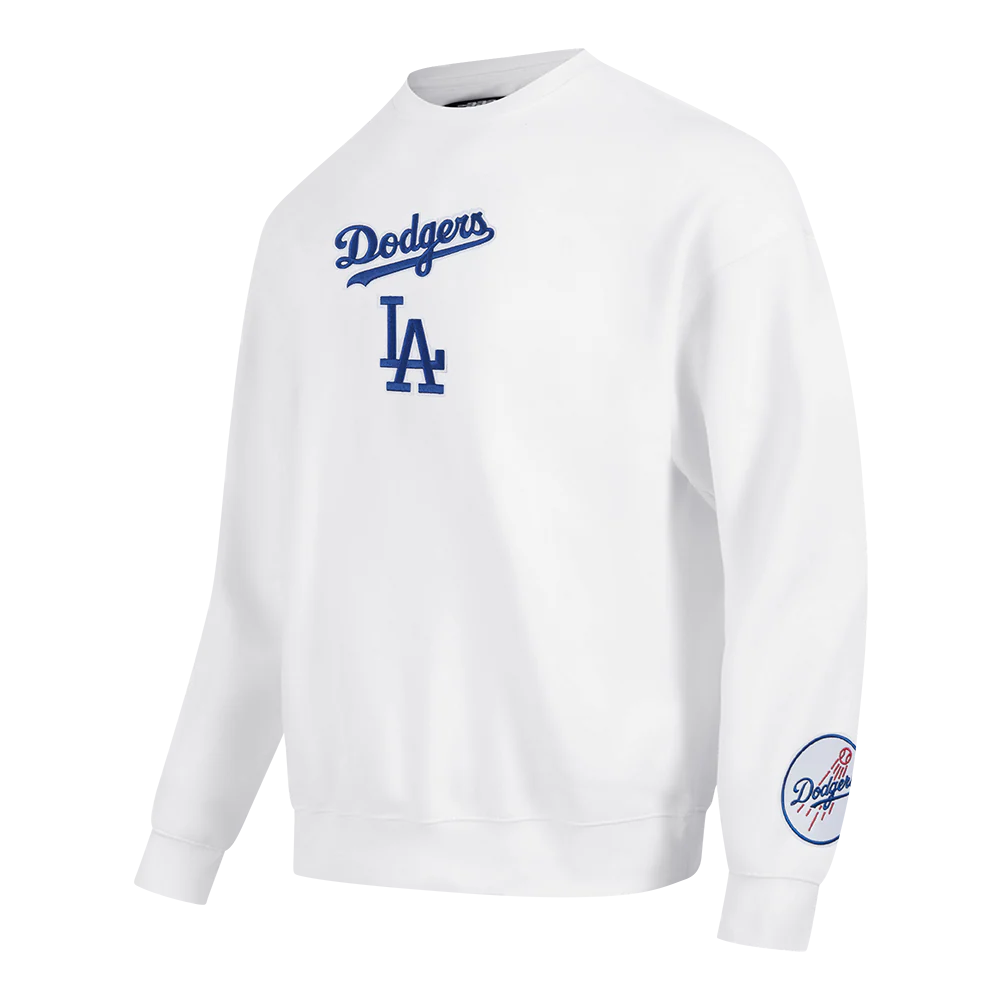 MLB LOS ANGELES DODGERS WINGSPAN MEN'S DROP SHOULDER FLC CREWNECK (WHITE) - Image 3
