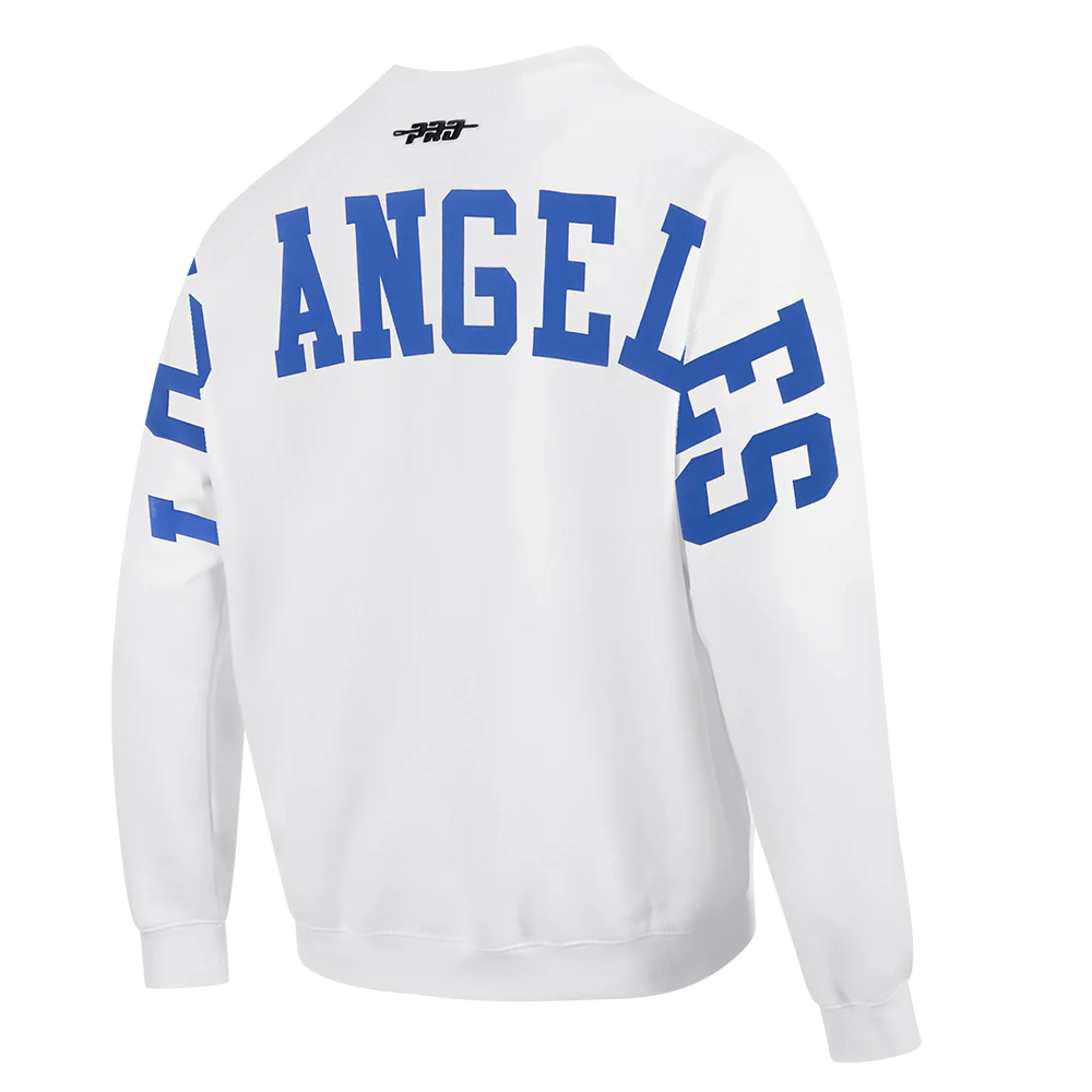 MLB LOS ANGELES DODGERS WINGSPAN MEN'S DROP SHOULDER FLC CREWNECK (WHITE) - Image 4